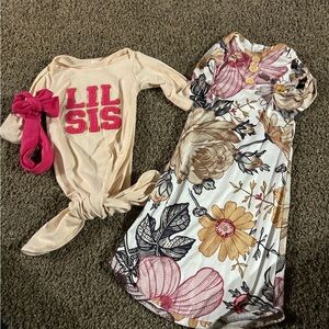 Floral Knot Gown and Lil Sis Outfit Set